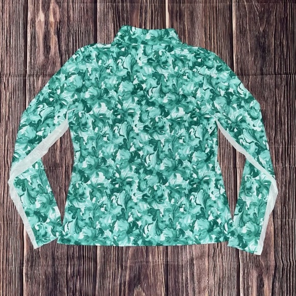 NWT Tommy Bahama Active Green Floral Print 1/4 Zip Pullover  UPF50  XS - Picture 4 of 10
